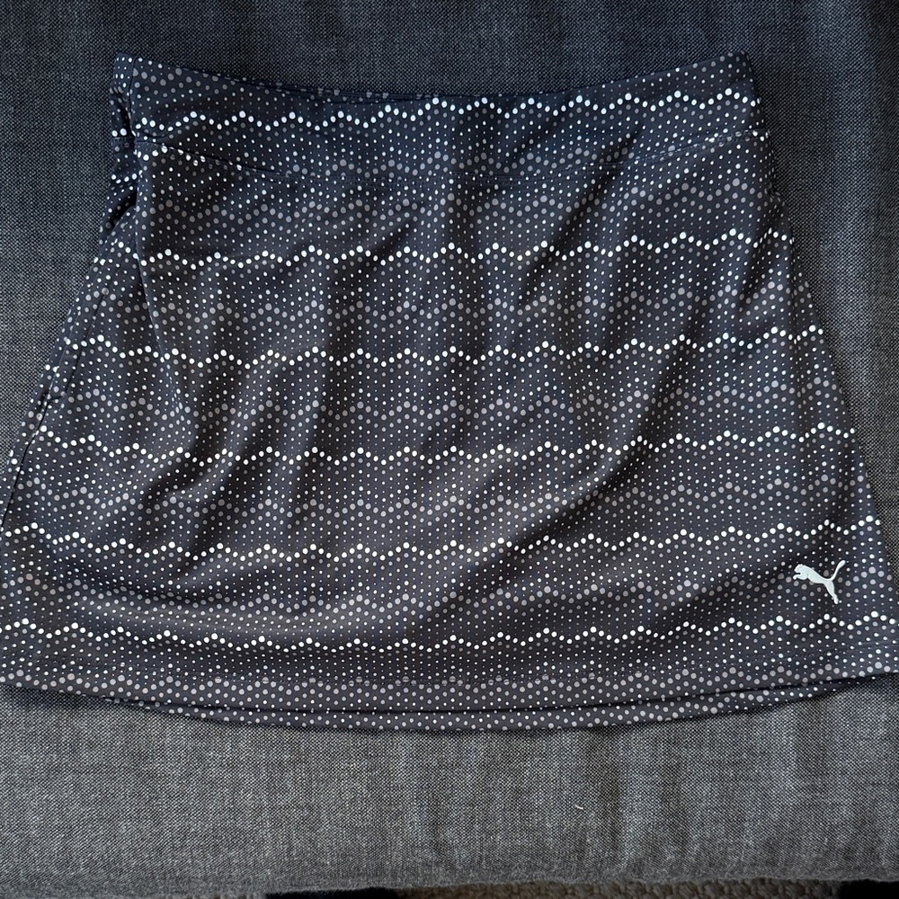 Puma Black Skirt with White Dot Wave Pattern